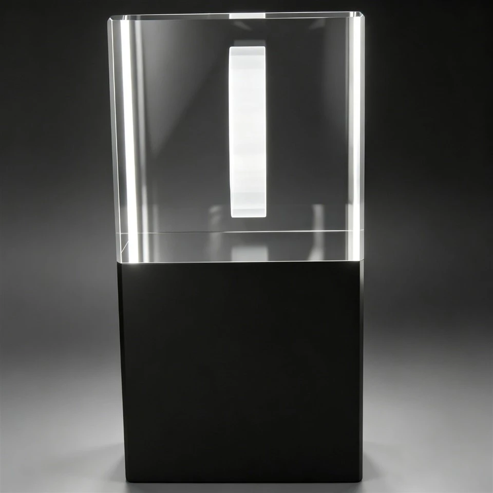 3D Laser Etched Black Base Crystal Trophy best