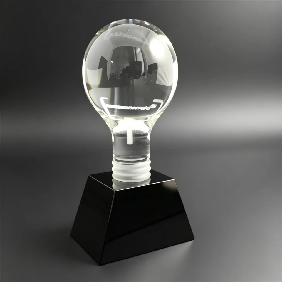 Clear Bulb Black Base Corporate Award high quality
