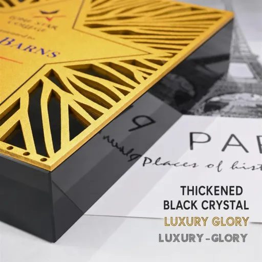 Customized Pattern Metal Crystal Award Plaque
